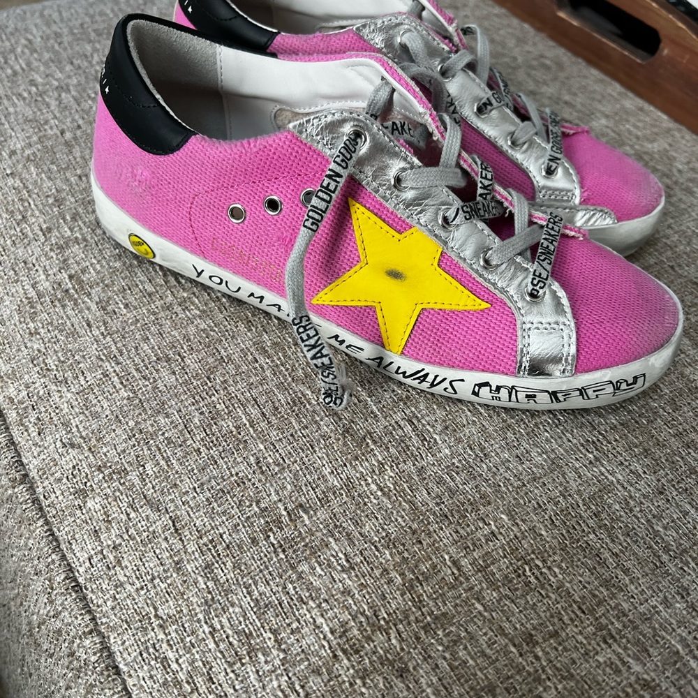 Golden Goose Kids/Adult Pink/Yellow Star Size 35 worn by myself (adult) only! - Picture 4 of 9